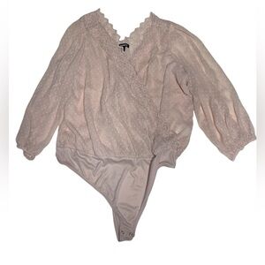 Express Elegant Pink Wrap Body Blouse Size XL